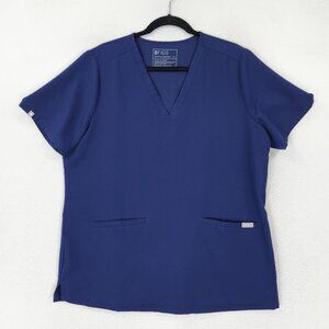 FIGS Shirt Women Extra Large Blue Casma Scrub Top Short Sleeve Medical Technical
